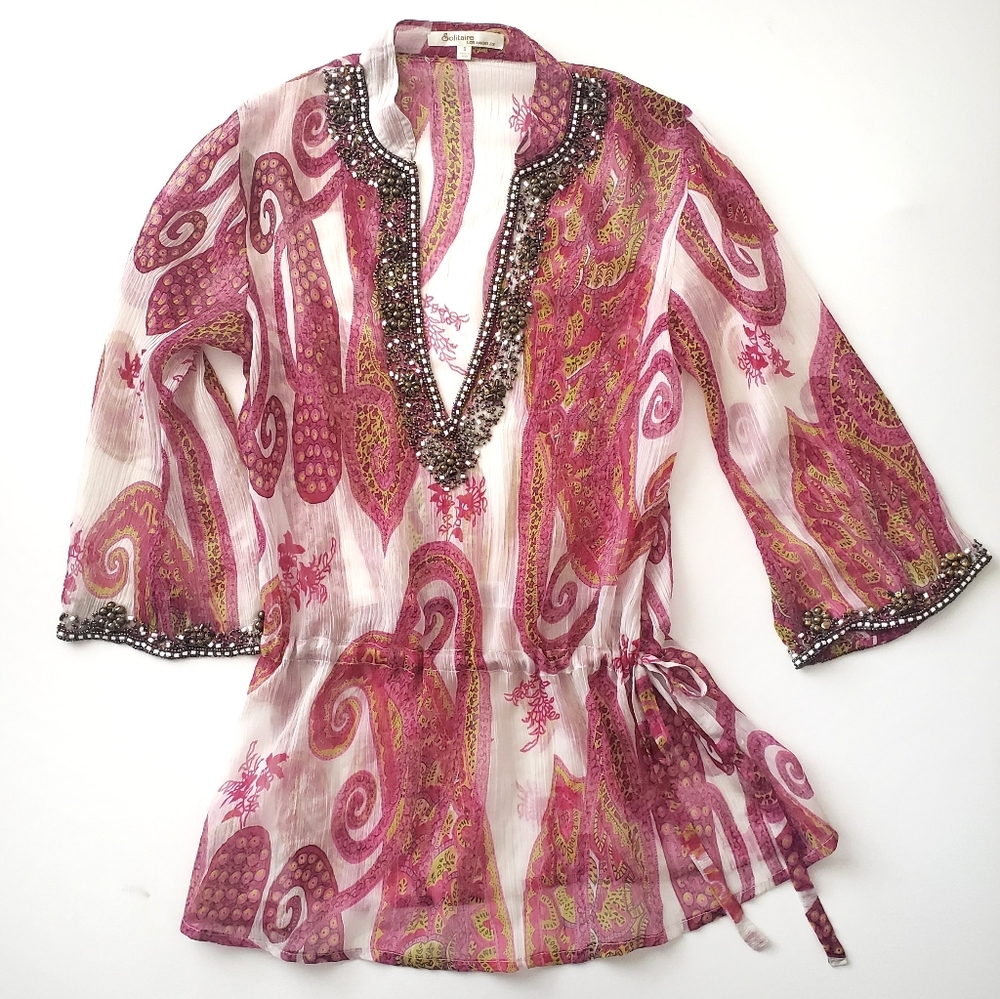 Solitaire Swim Tunic Beach Coverup Small